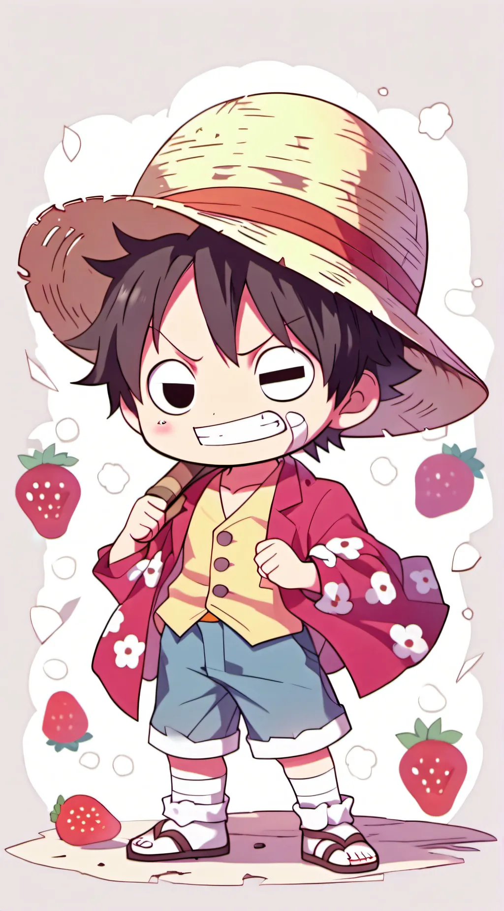 ai character: chibi luffy background