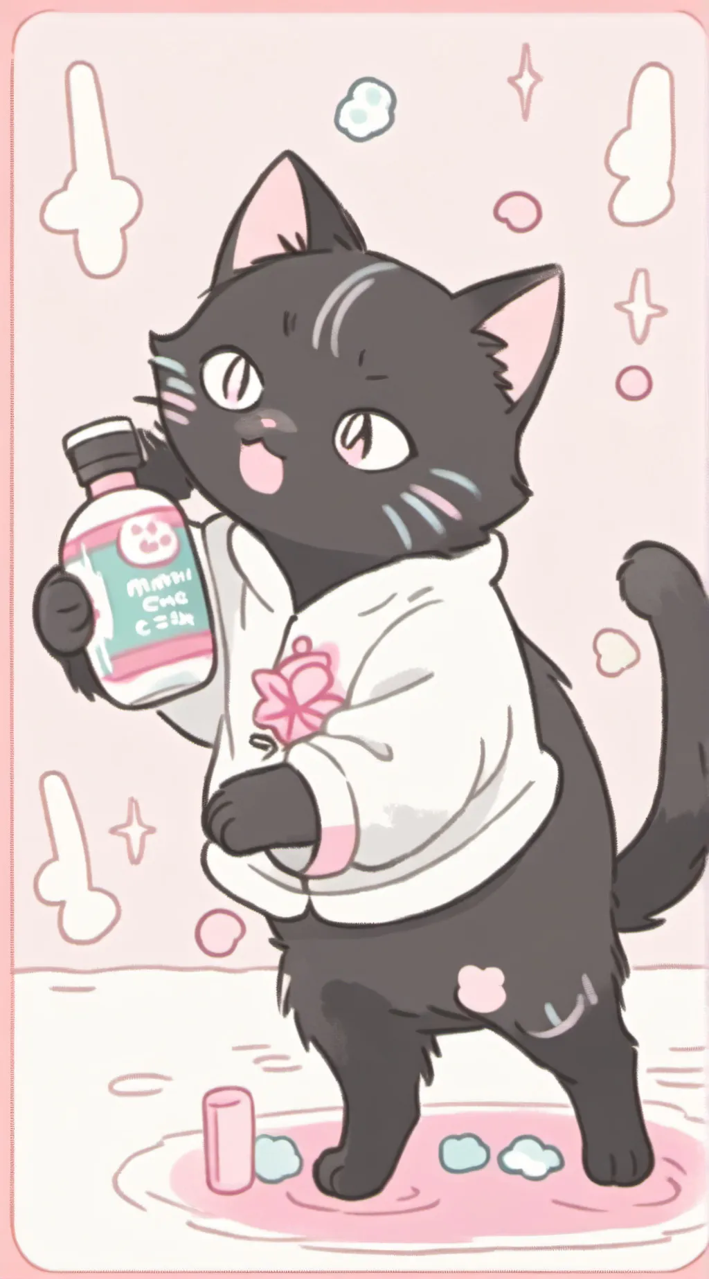 ai character: swallowed shampoo! background