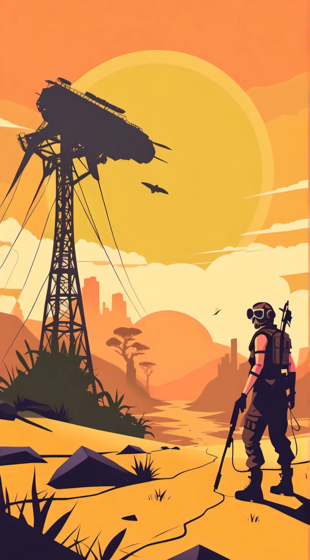ai character: Post apocalyptic  background