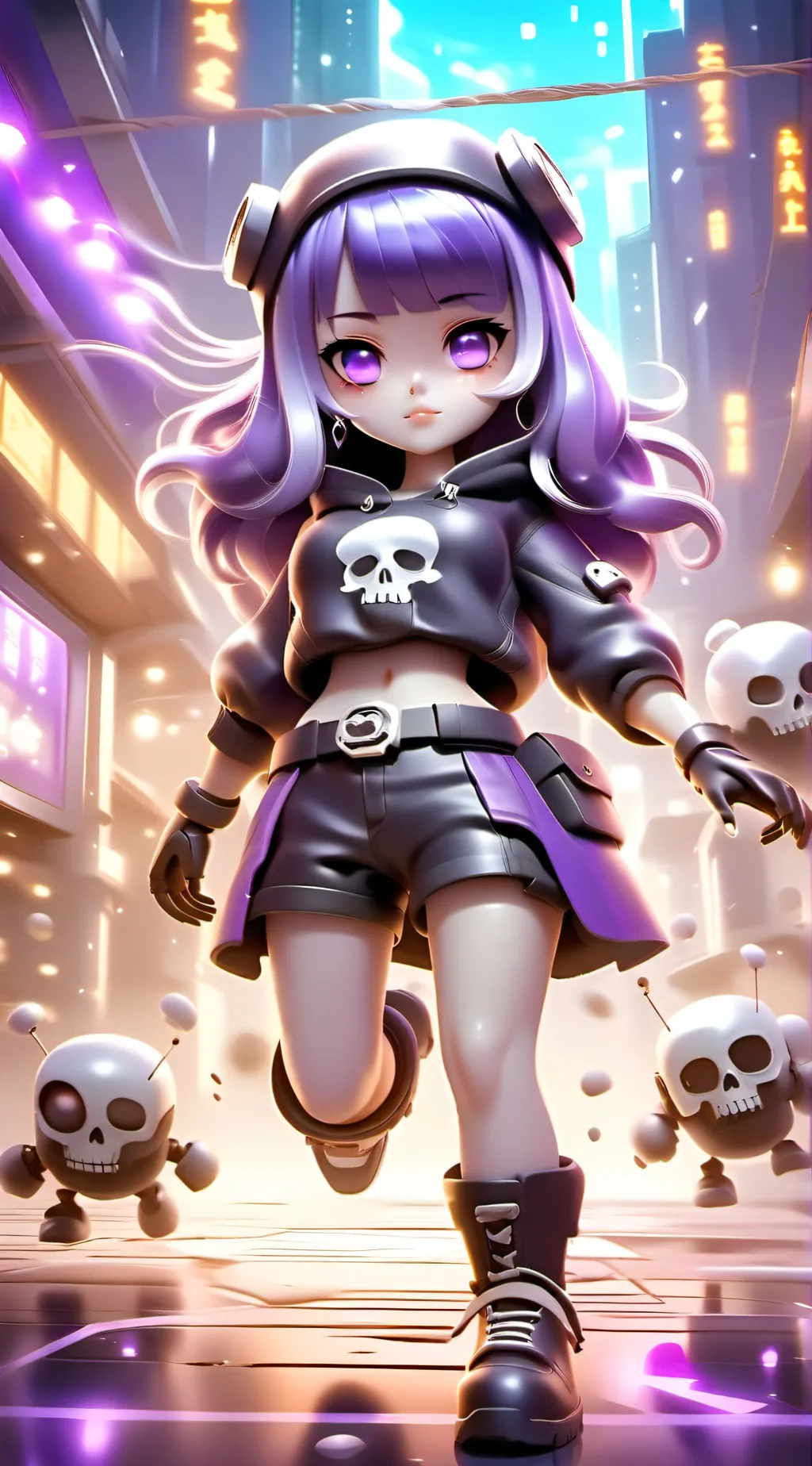 ai character: Chibi Uzi Doorman background