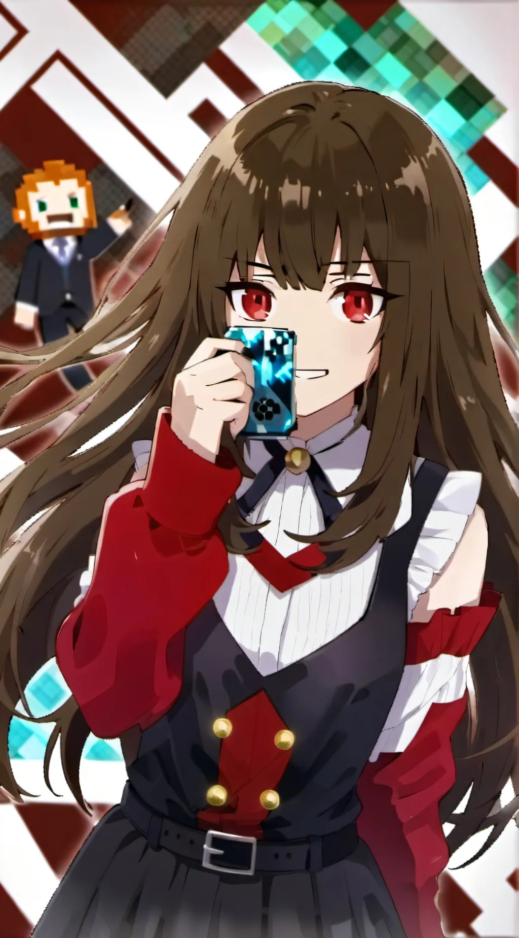 ai character: fire girl background