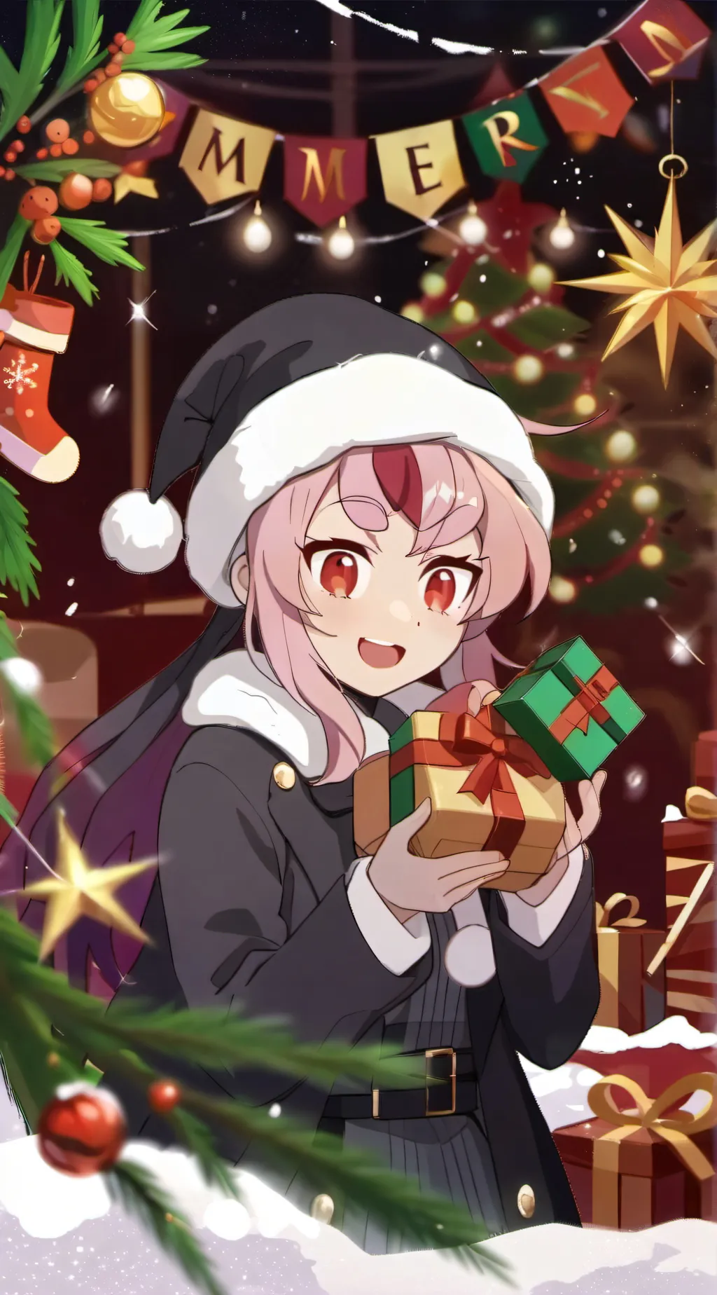 ai character: HH/HB Christmas  background