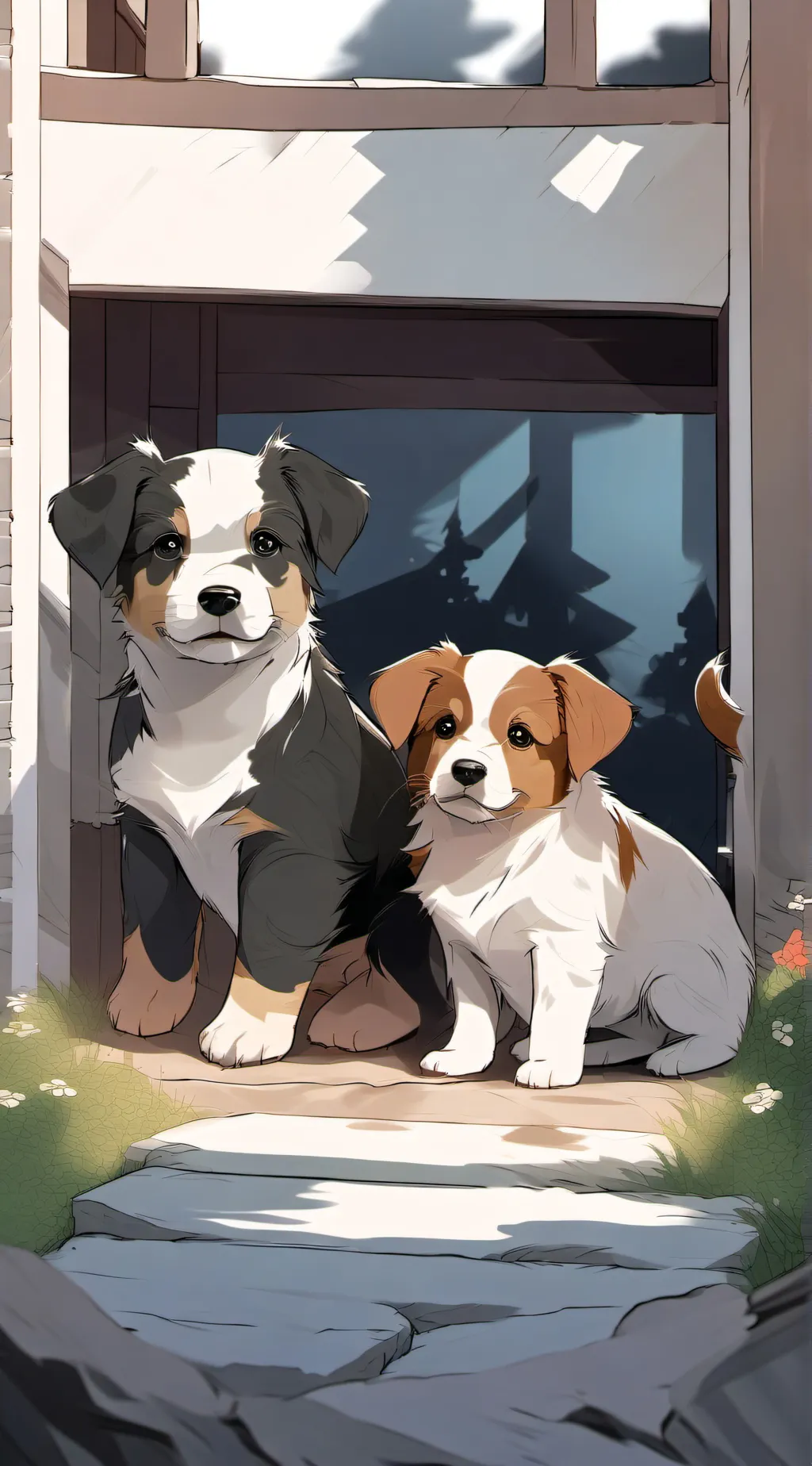 ai character: puppies  background
