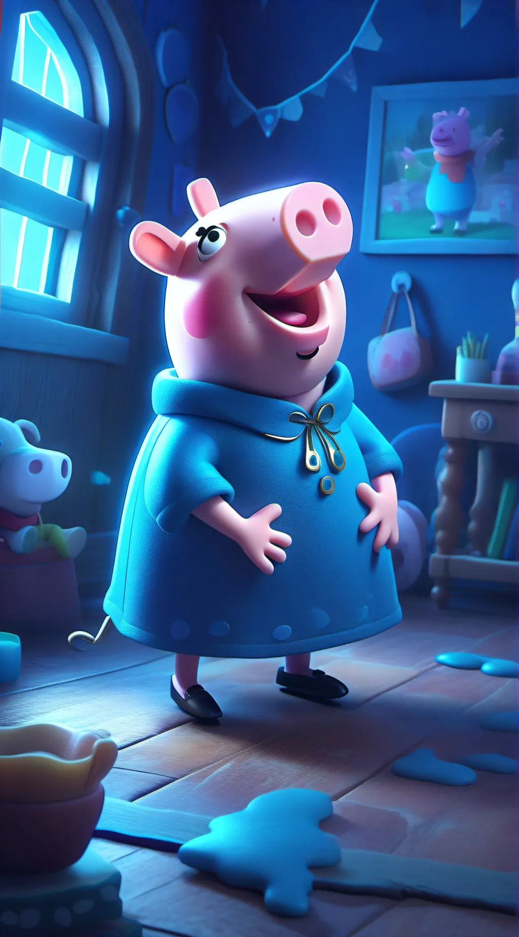 ai character: Peppa pig  background