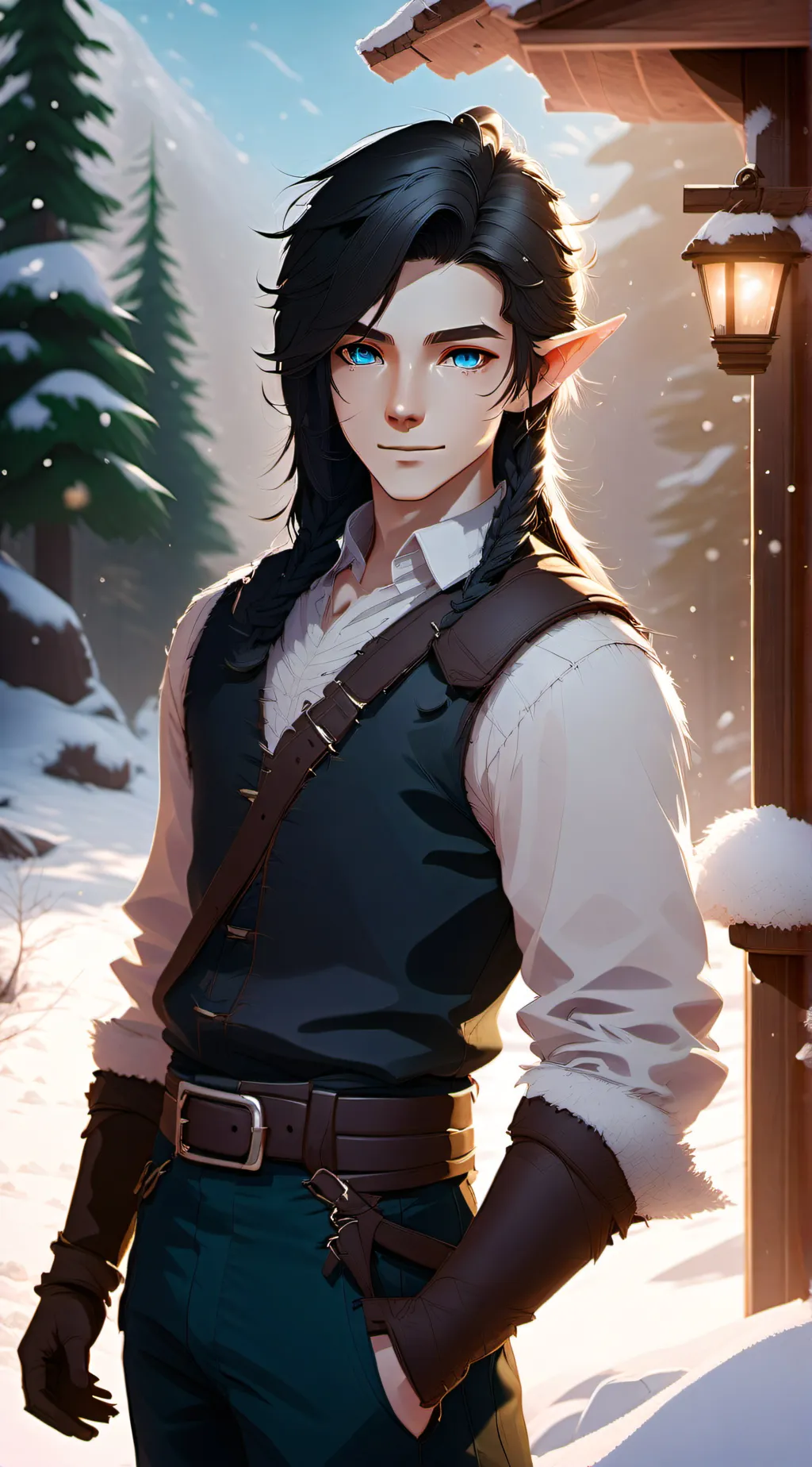 ai character: Snow background