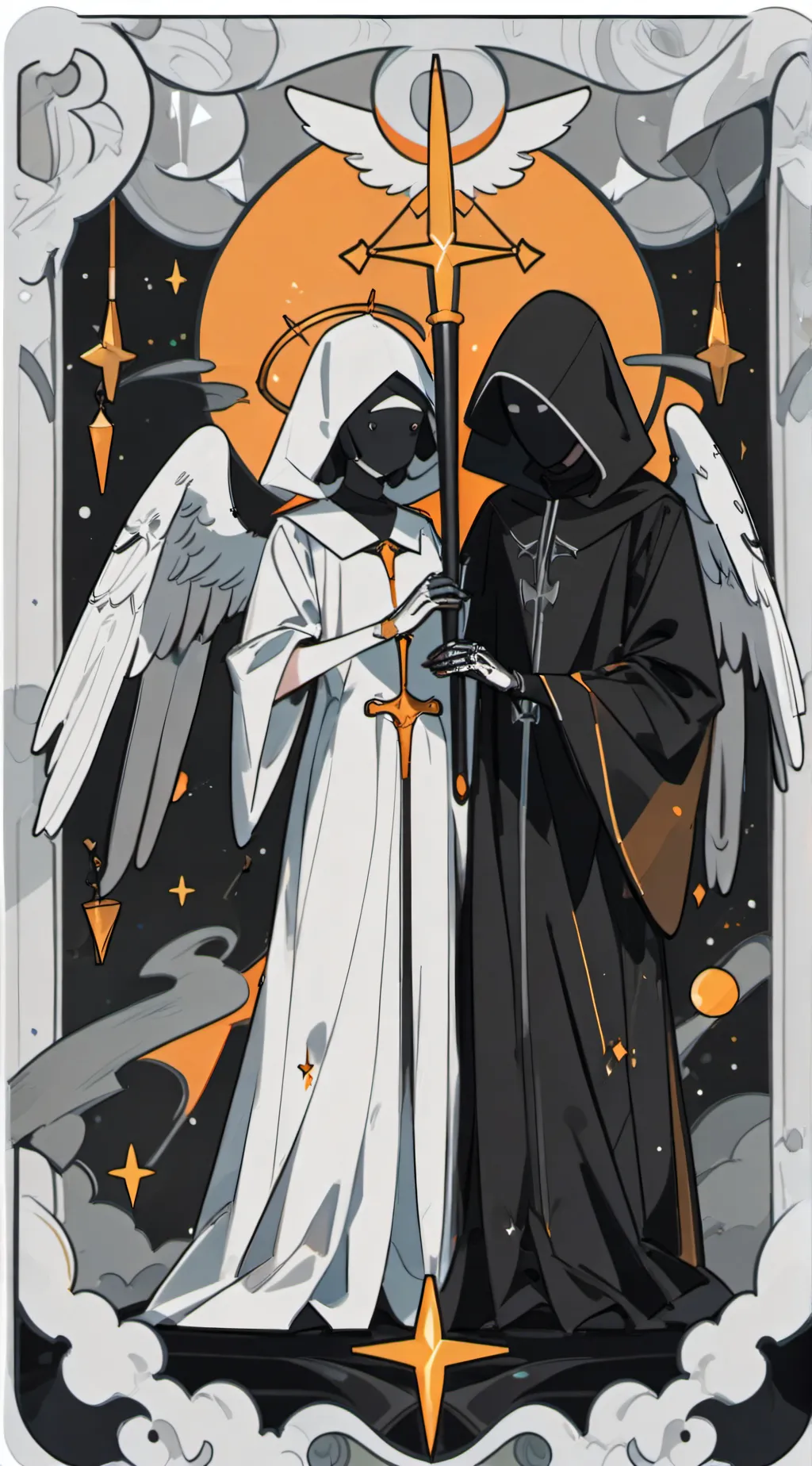 ai character: reaper angel demon background