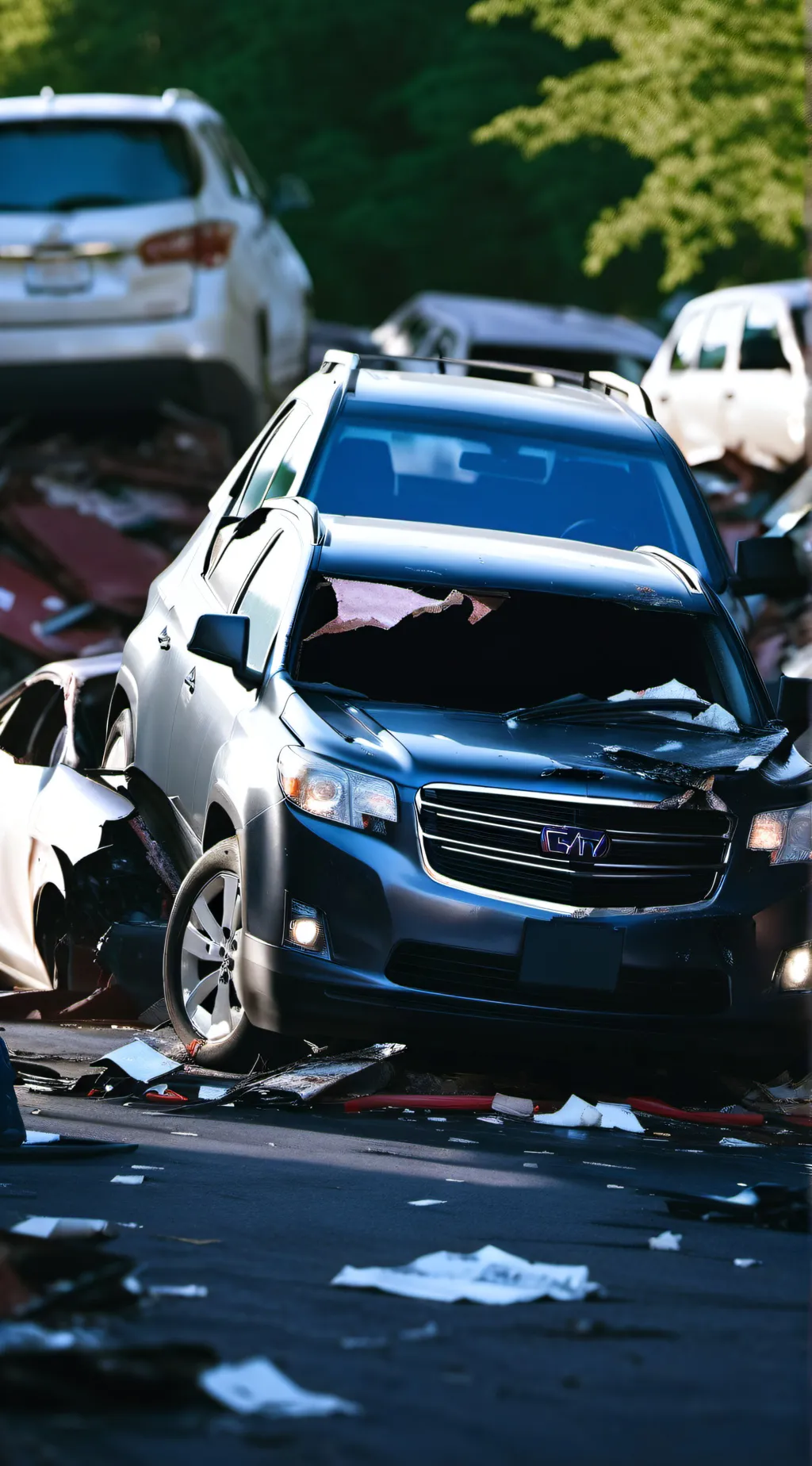 ai character: Car crash background