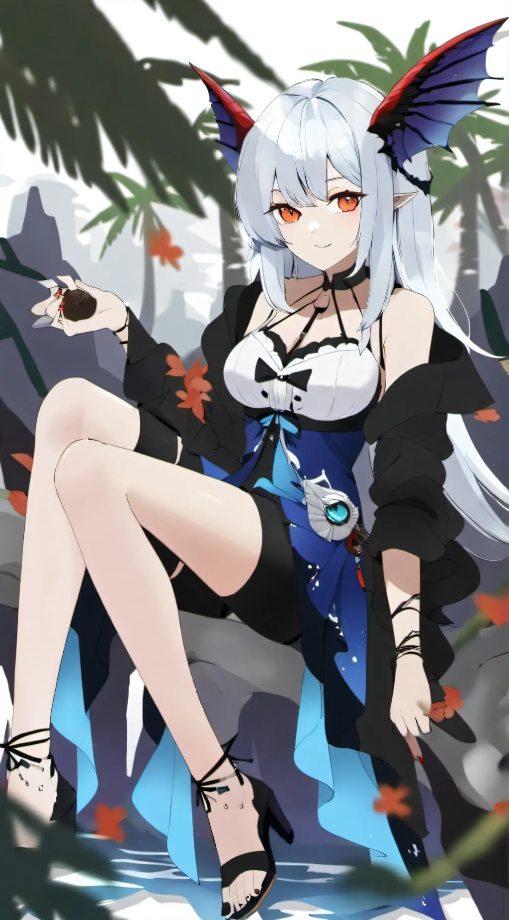 ai character: icy The dragon background