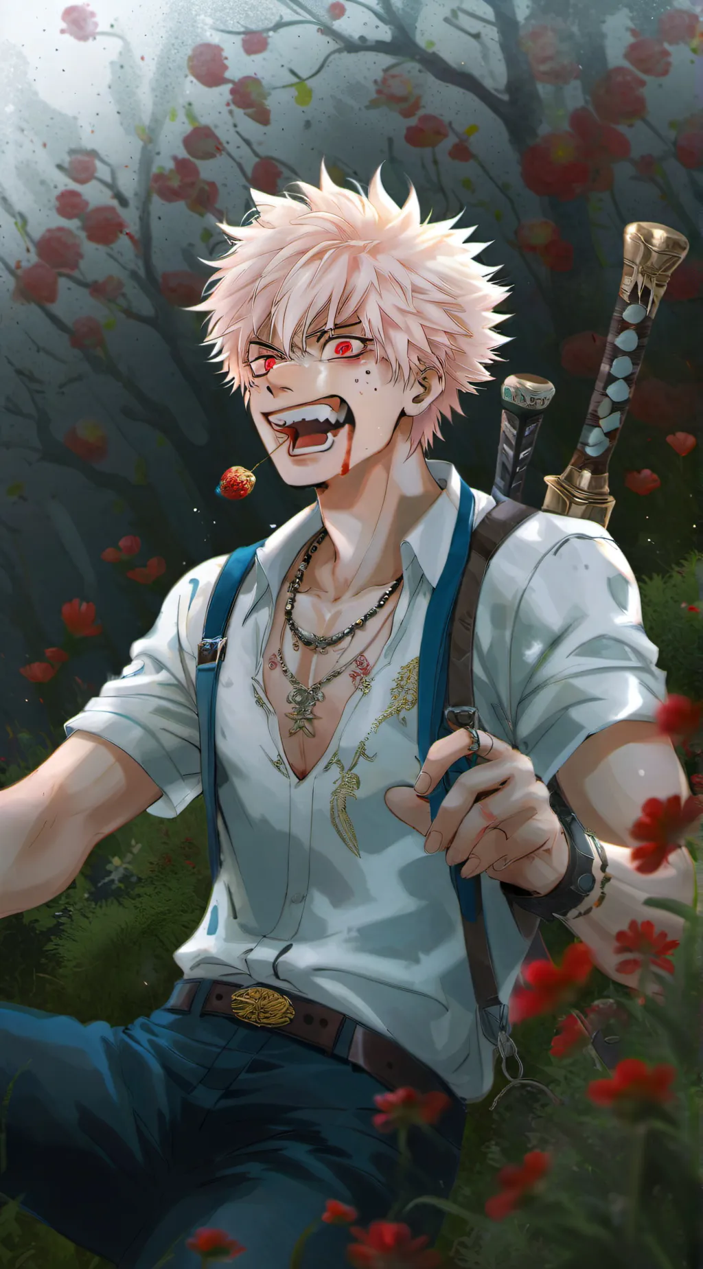 ai character: Katsuki Bakugo background