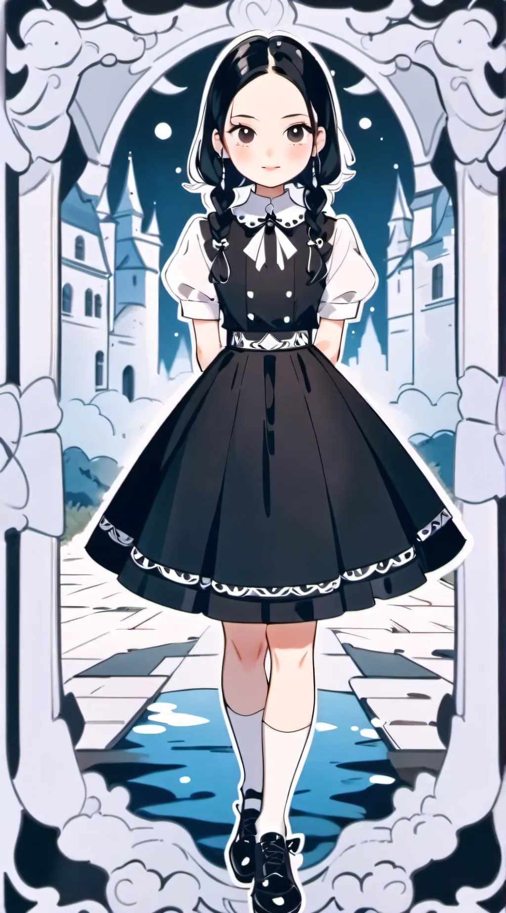 ai character: Wednesday Addams  background