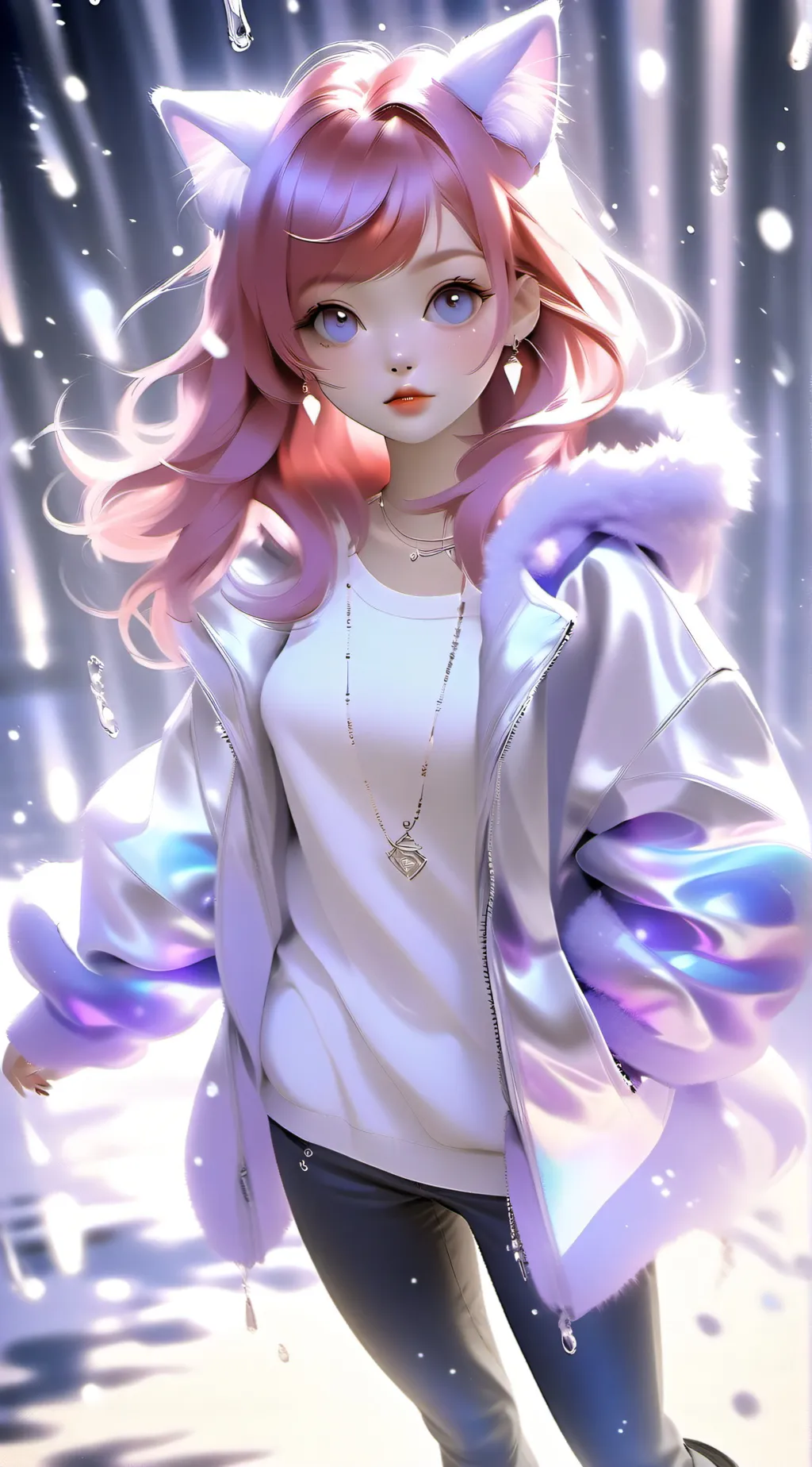 ai character: Cat girl gf background