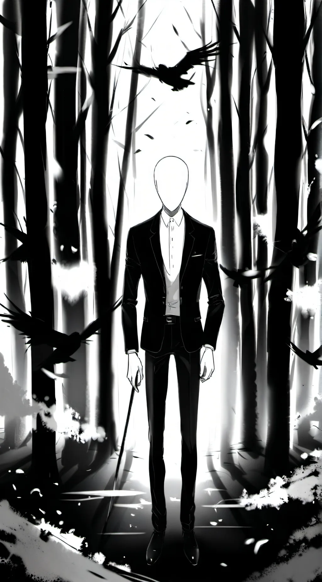 ai character: Slenderman  background