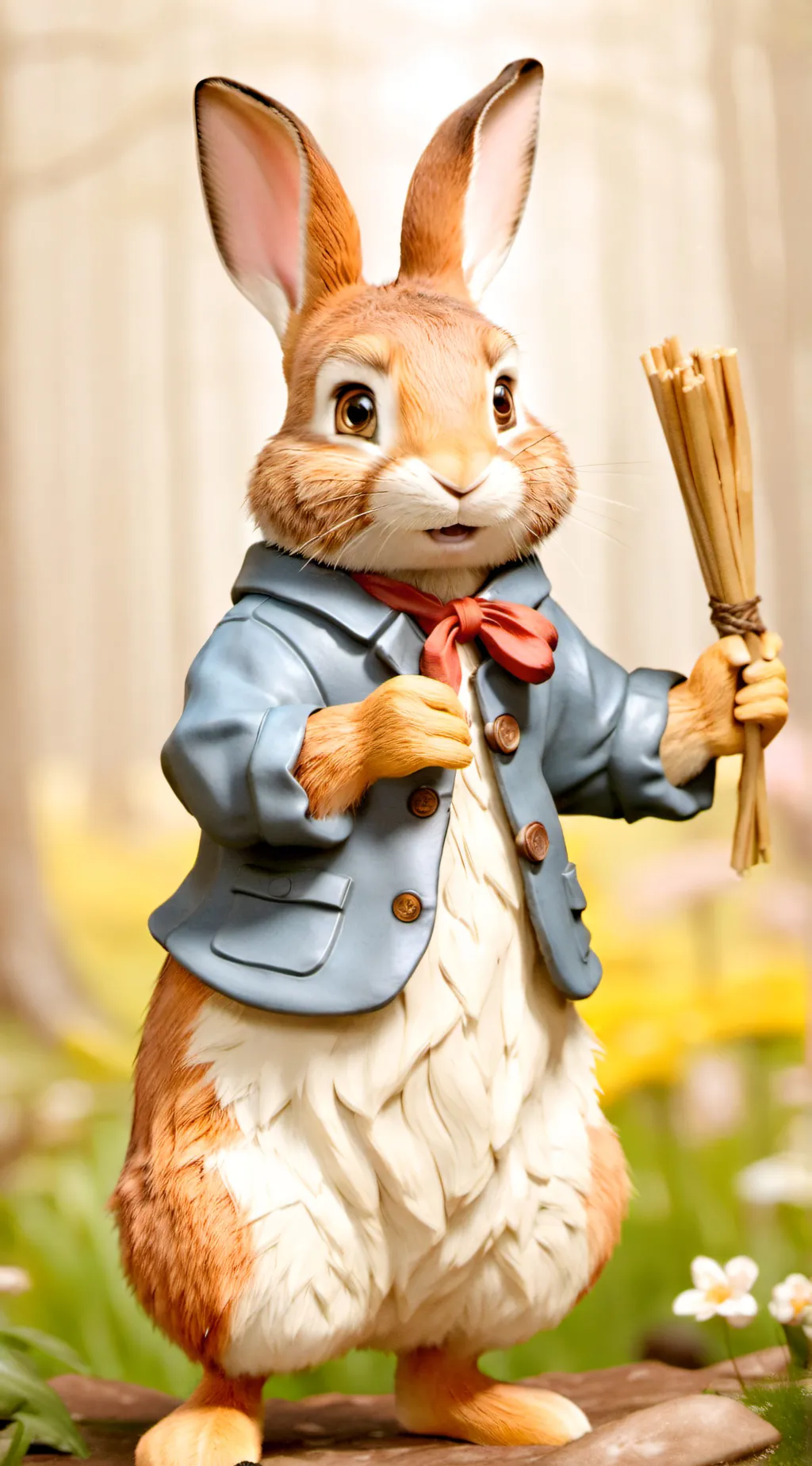 ai character: Peter rabbit  background