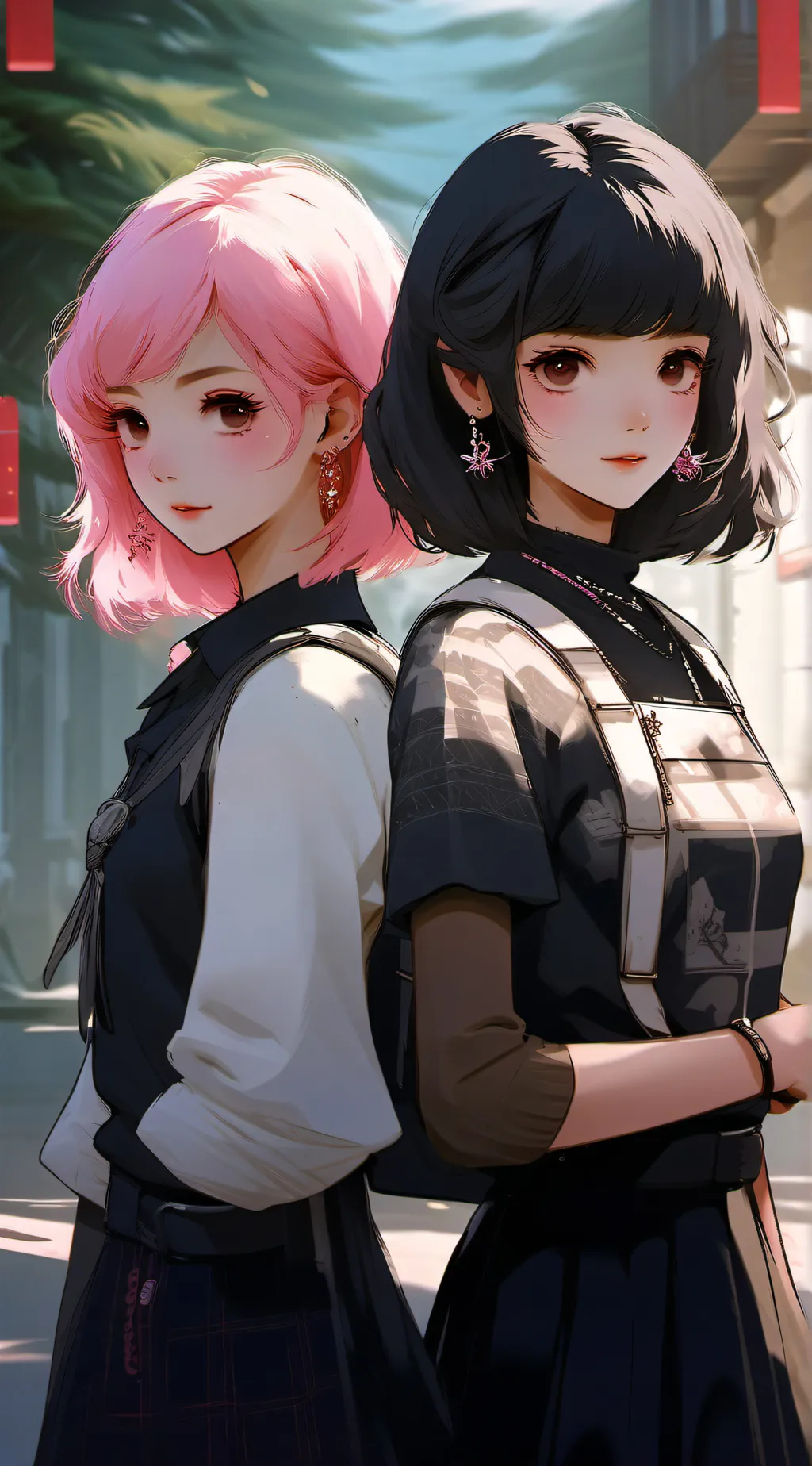 ai character: 🩷Serenity and Ivy🖤 background
