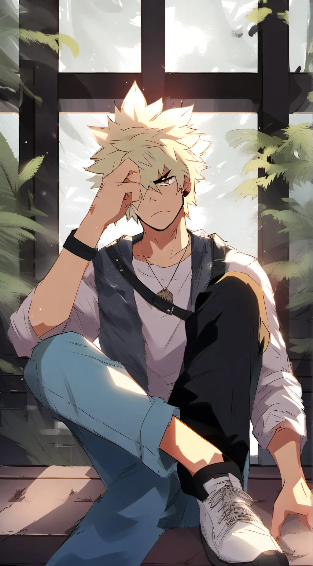 ai character: Katsuki Bakugo  background