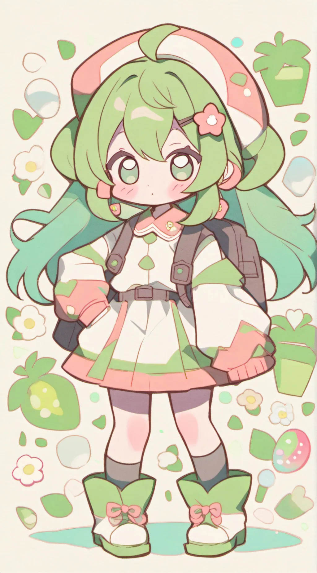 ai character: girl test background
