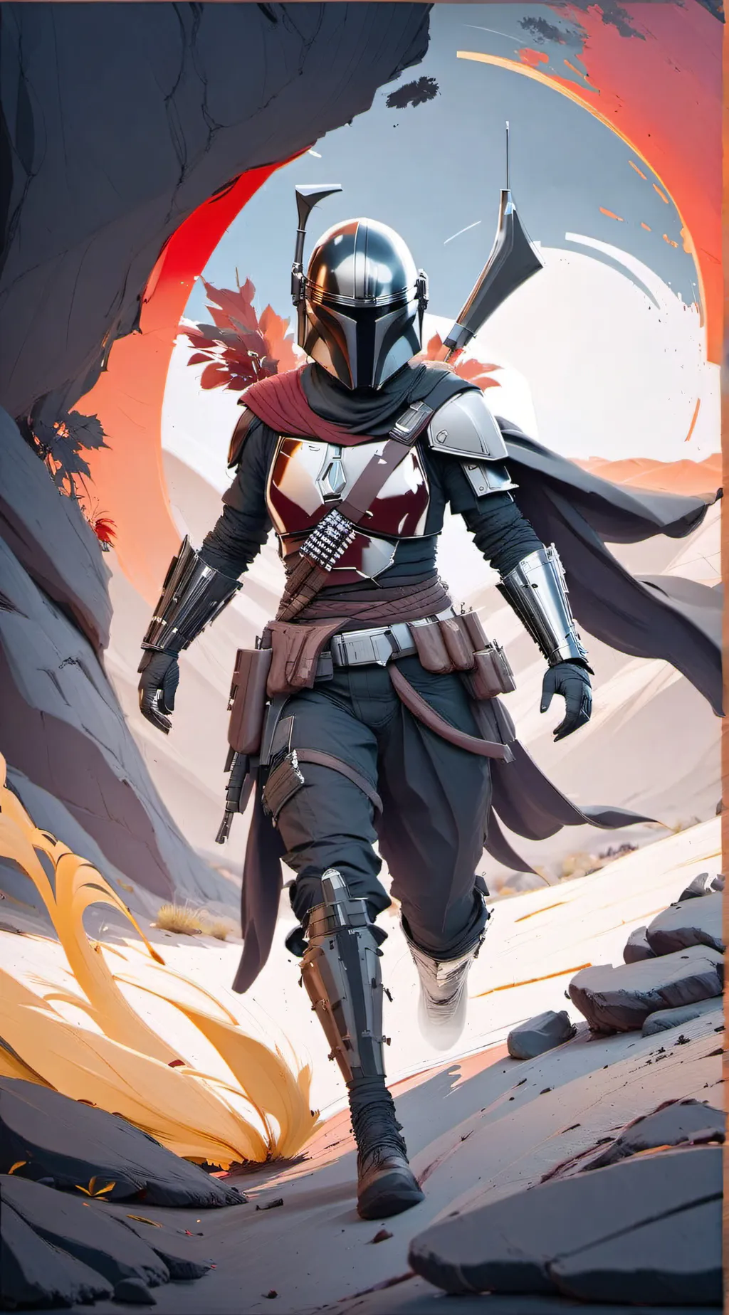 ai character: Naruto x Star Wars background