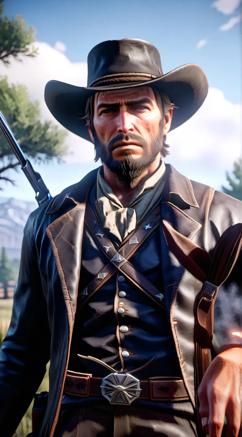 ai character: arthur morgan  background