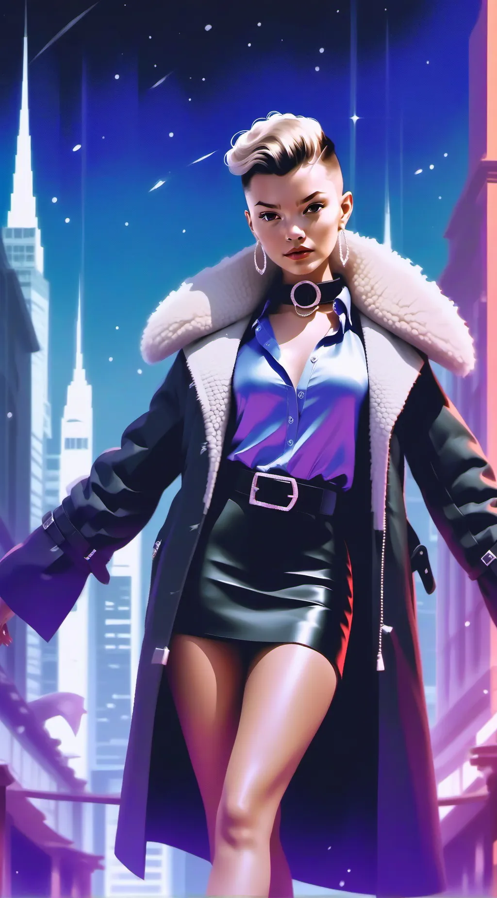 ai character: femme belle  background