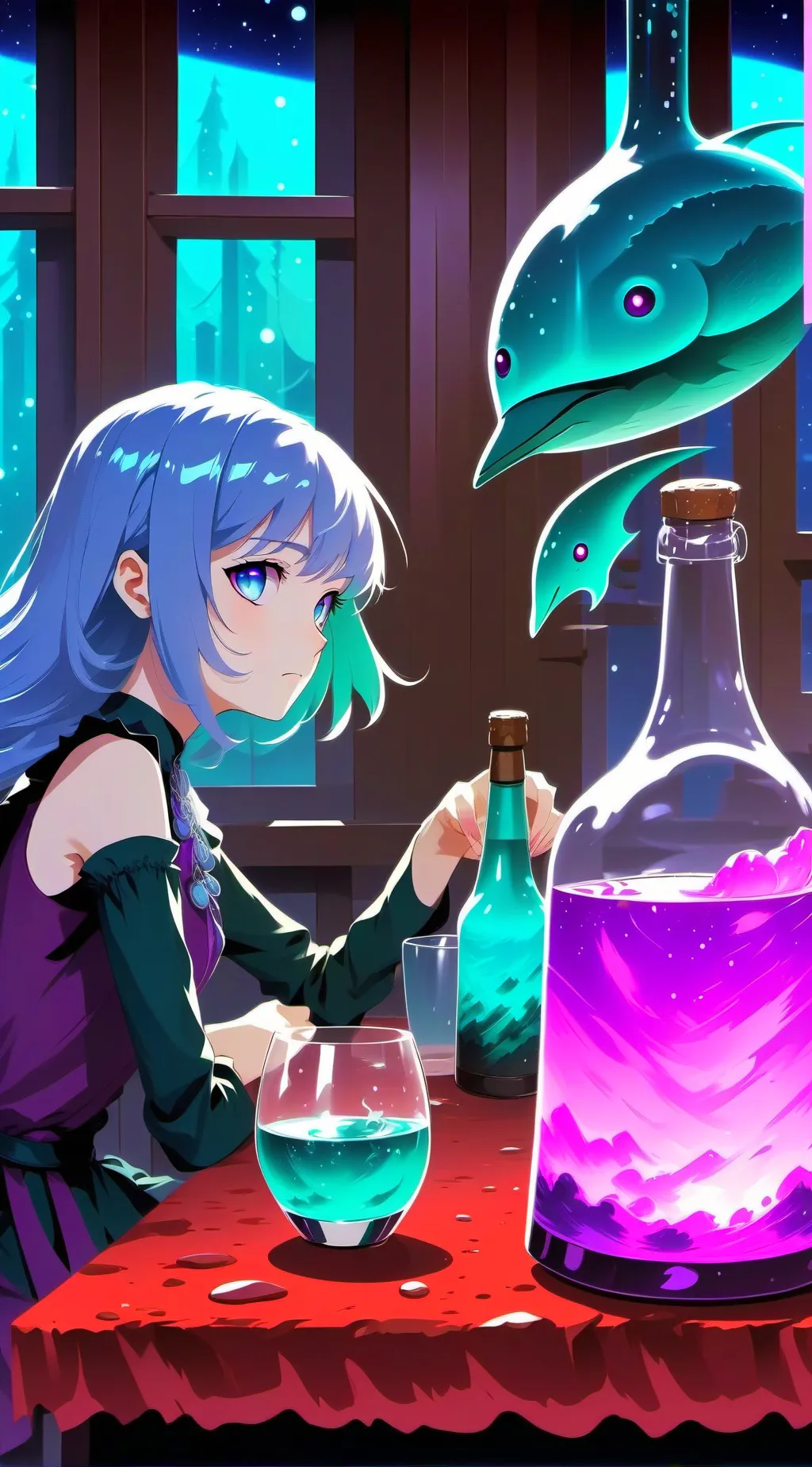 ai character: mui drunk background