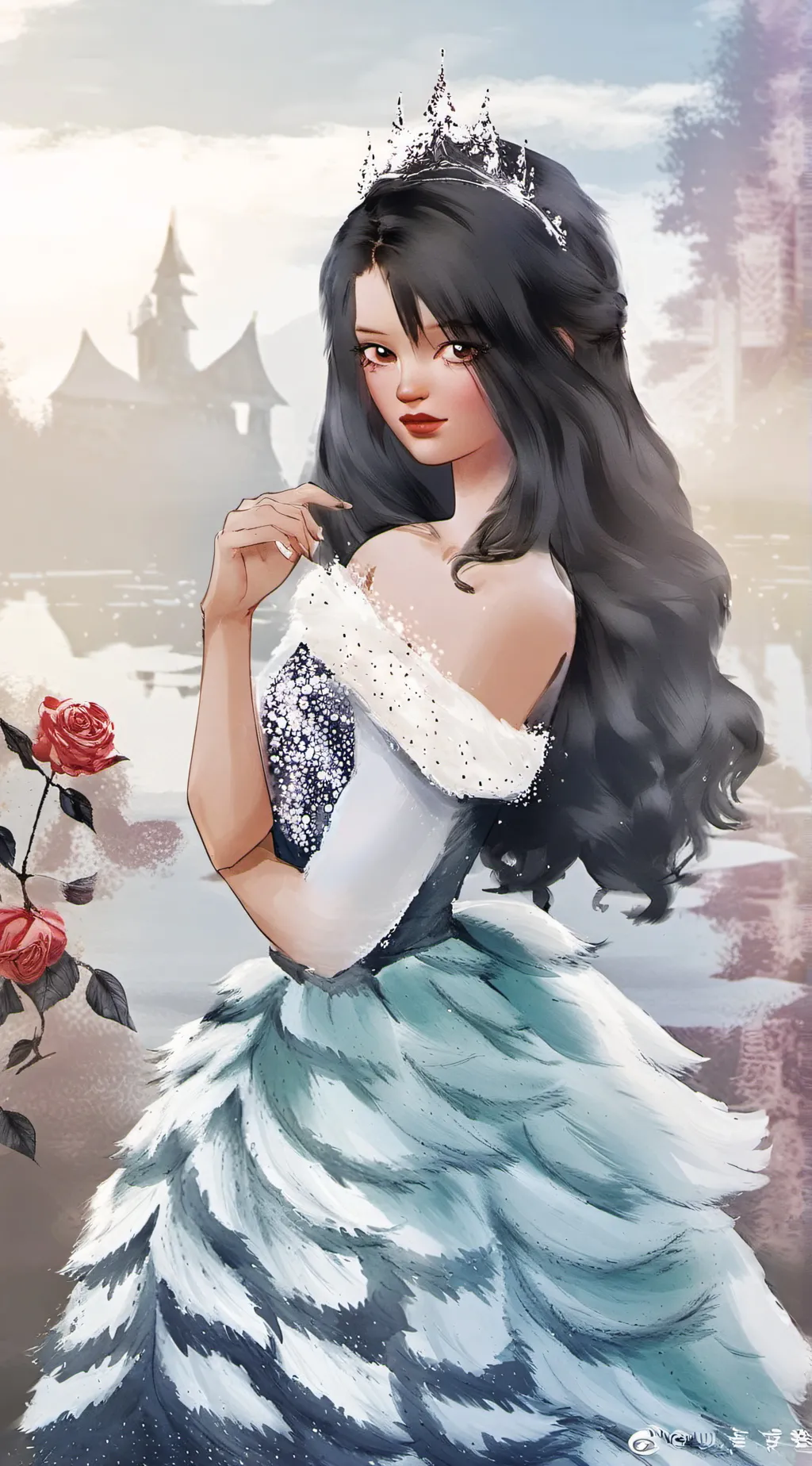 ai character: Rose background