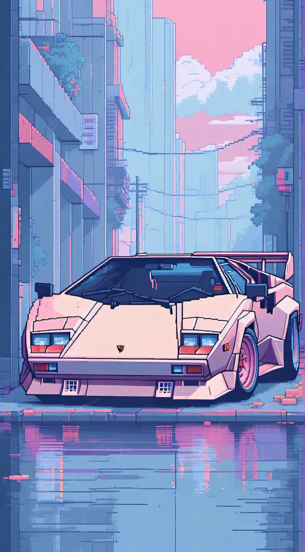 ai character: 1980s countach  background