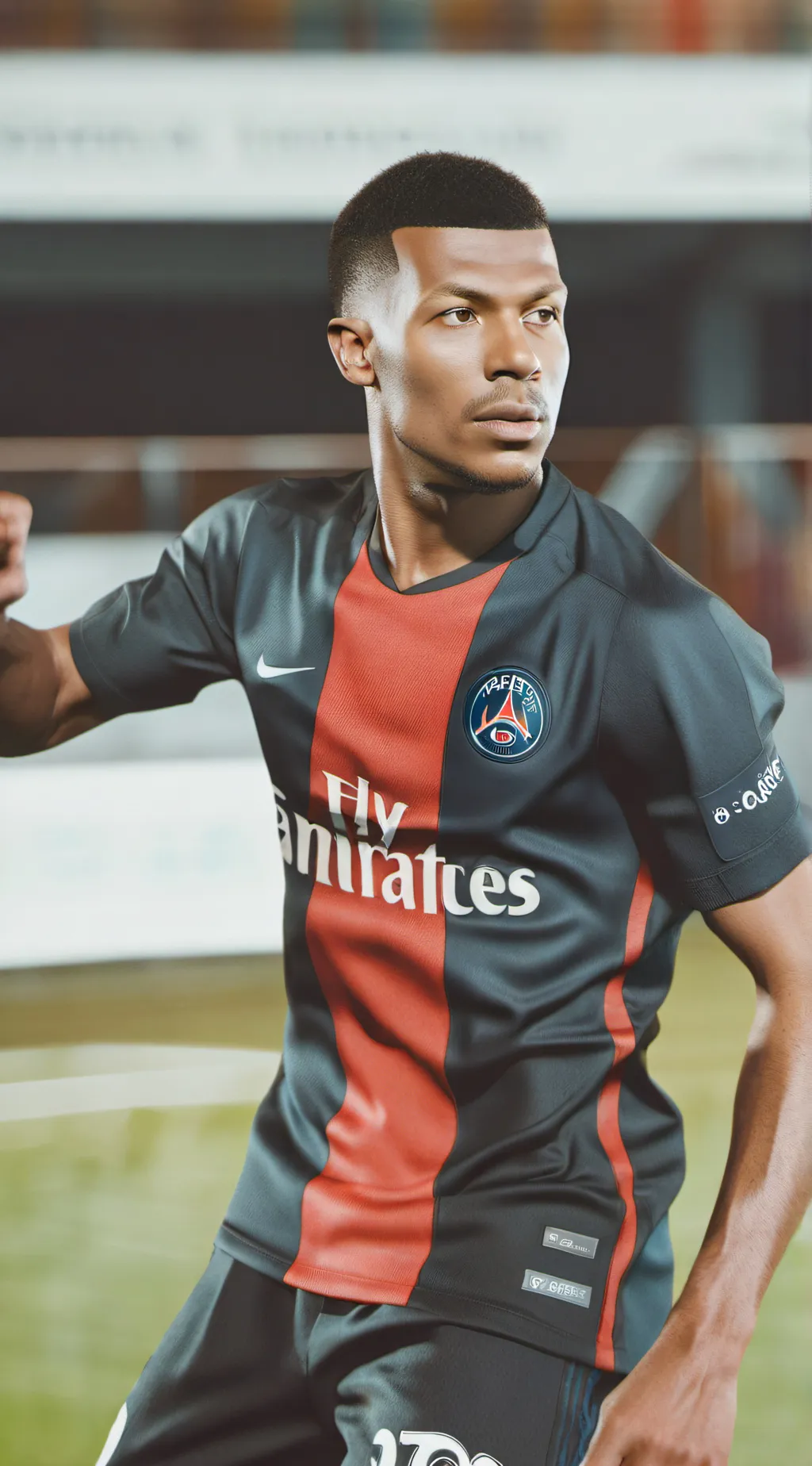 ai character: Kylian Mbappe  background