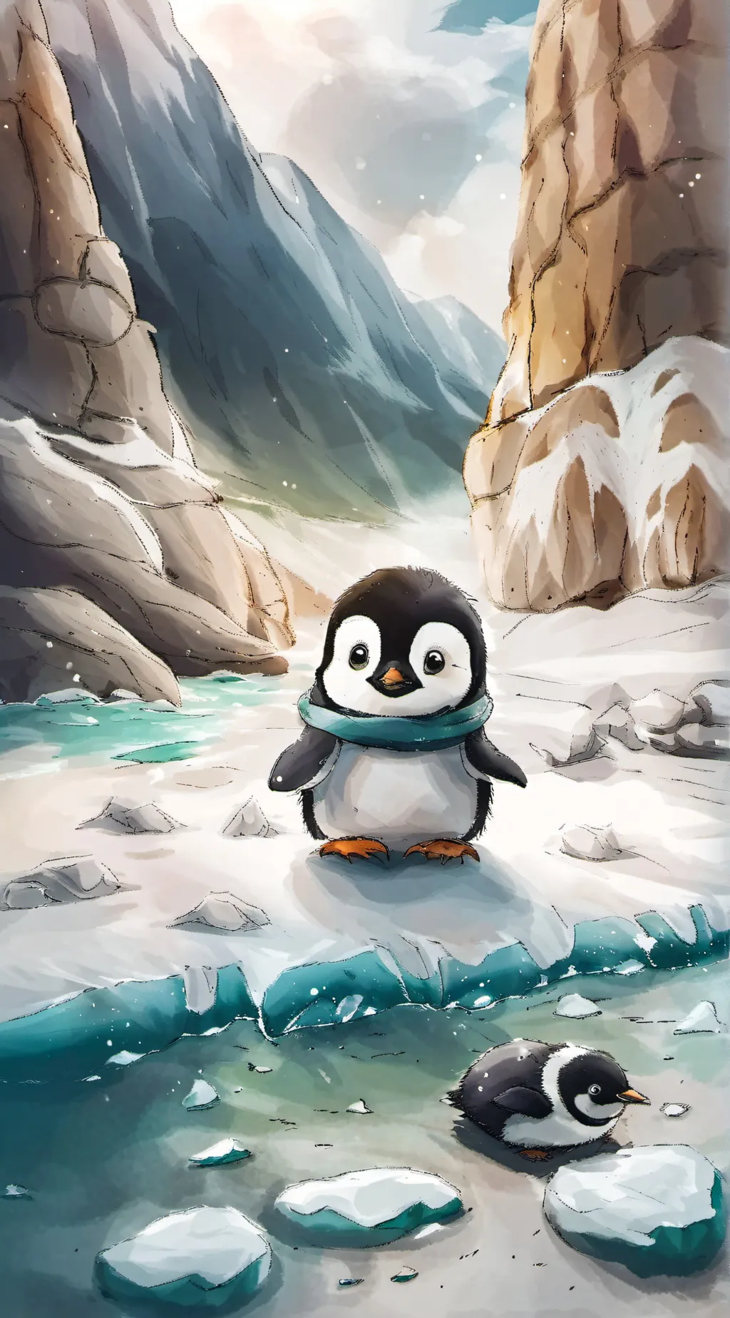 ai character: Penguin life background