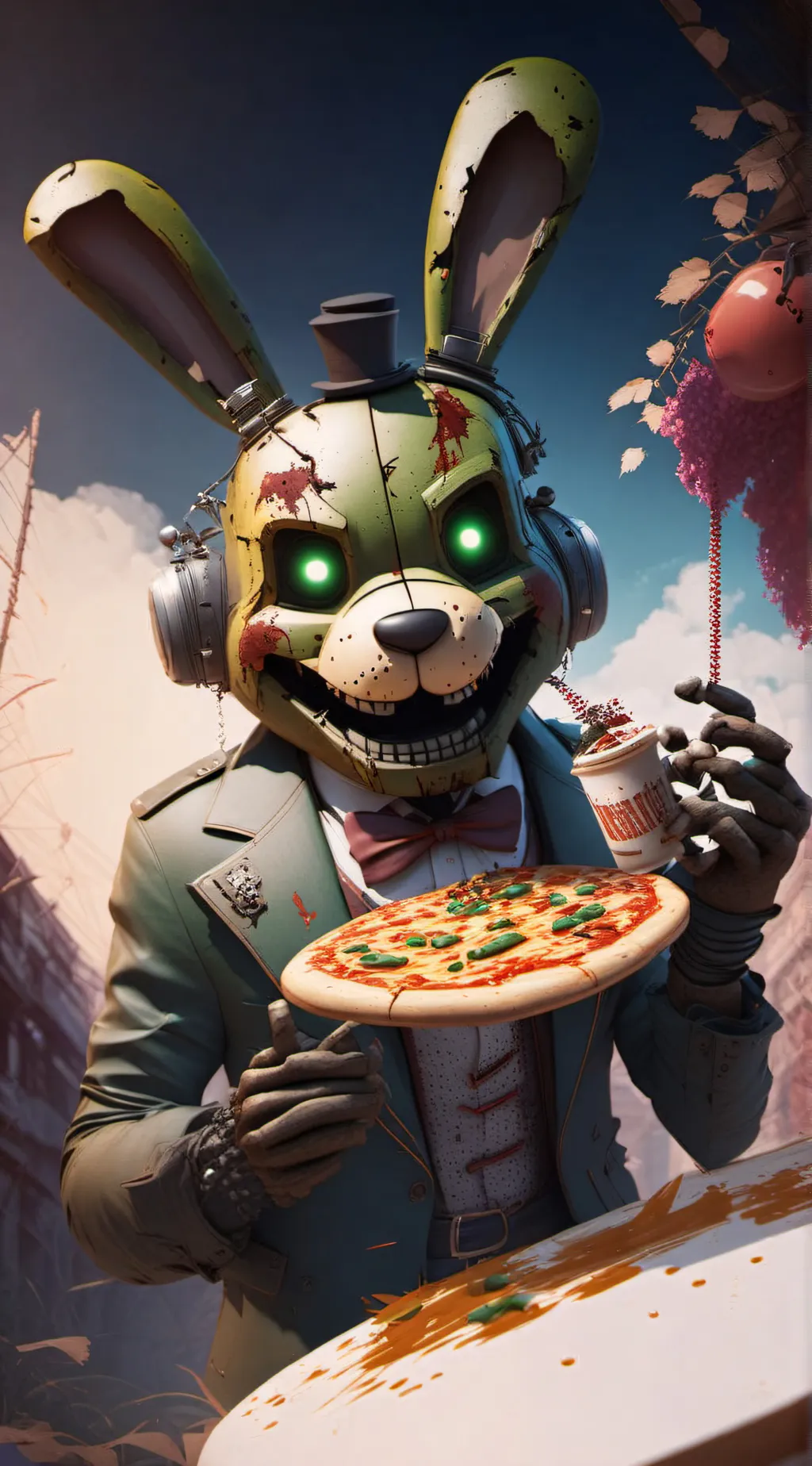 ai character: SpringTrap background