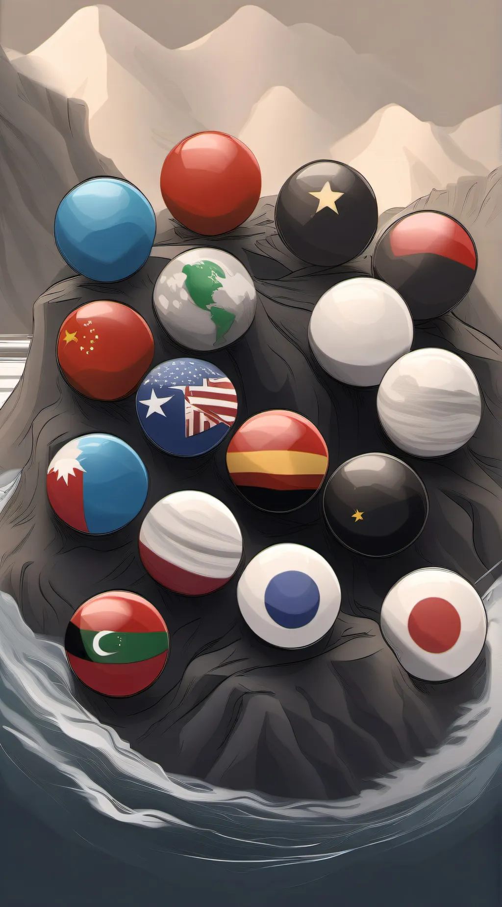 ai character: countryballs background