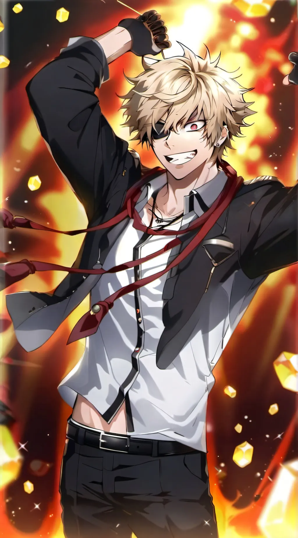 ai character: bakugo!  background