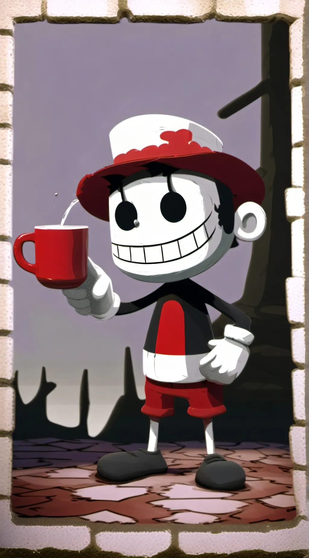 ai character: Cuphead  background