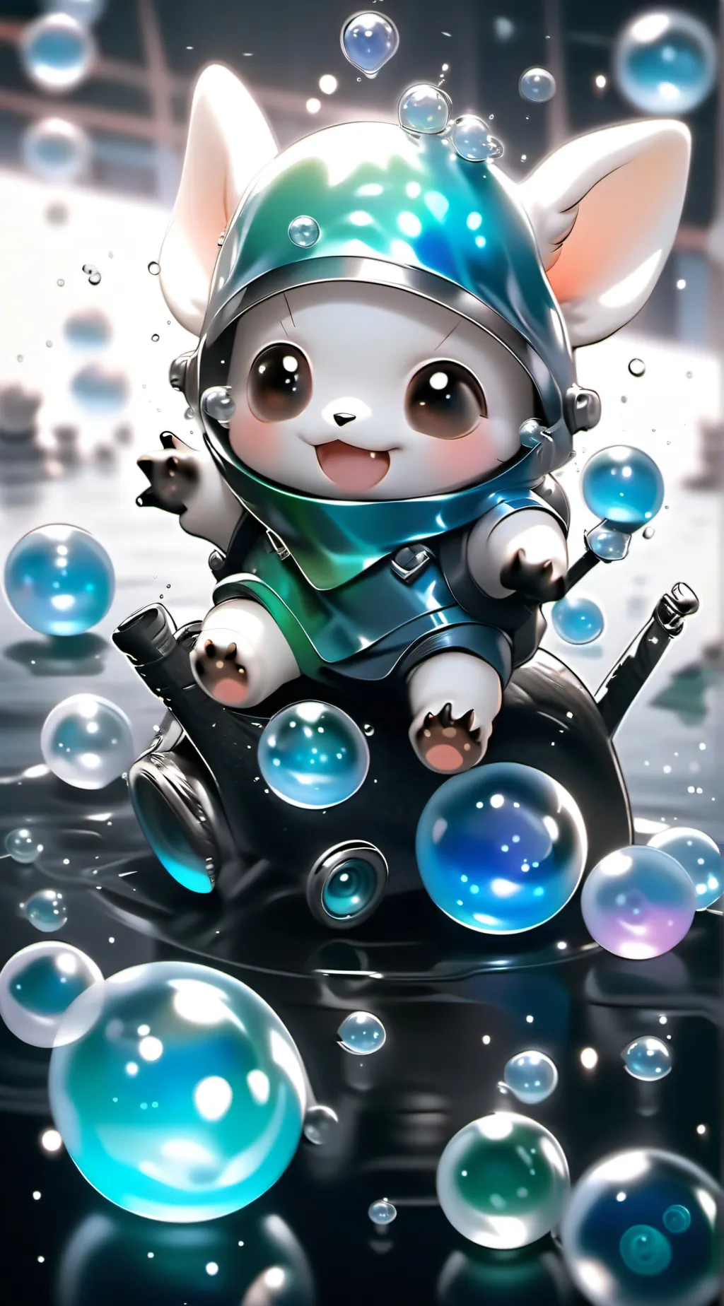 ai character: smiling critter background