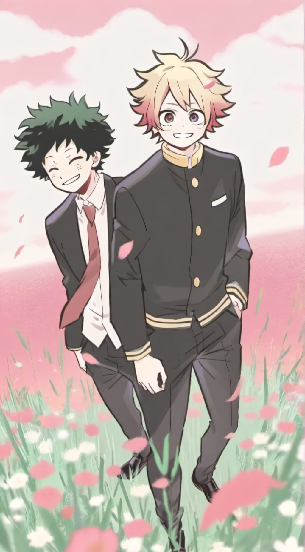 ai character: Deku and Denki background