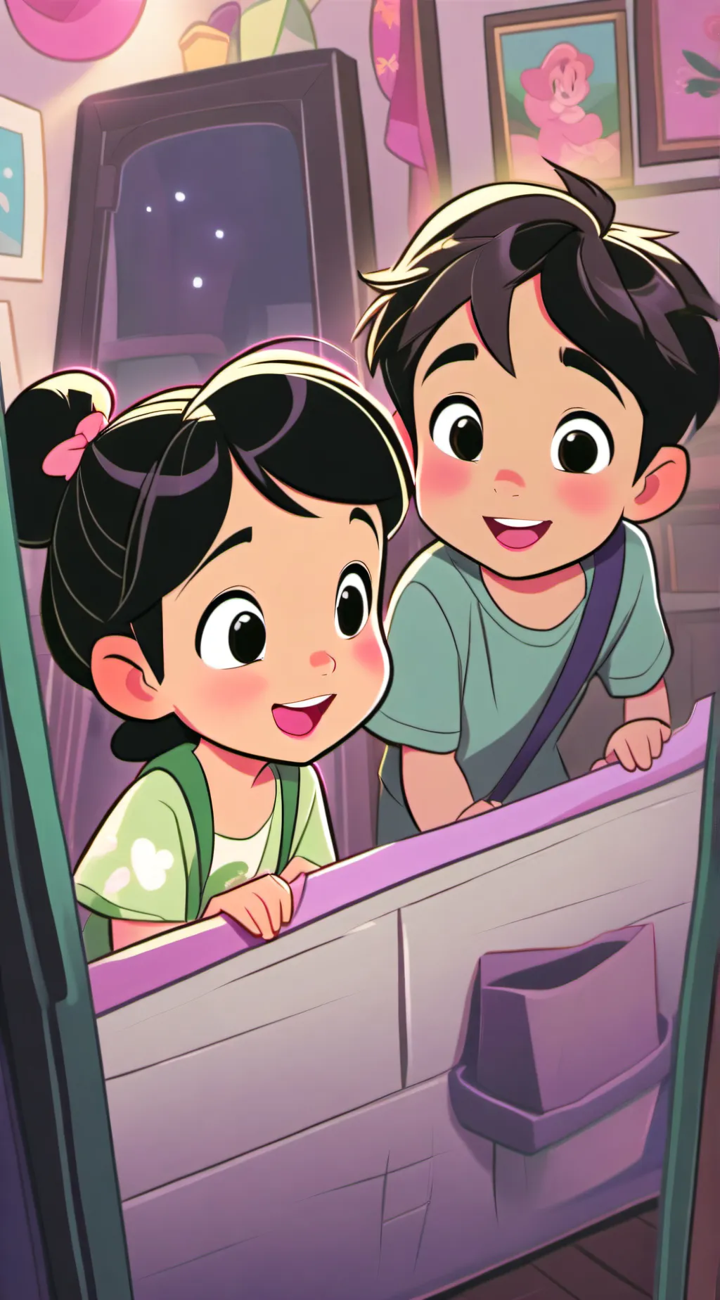 ai character: Karen and Twins background