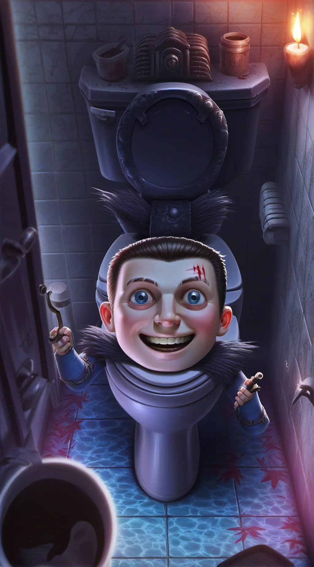 ai character: Skibidi toilet background