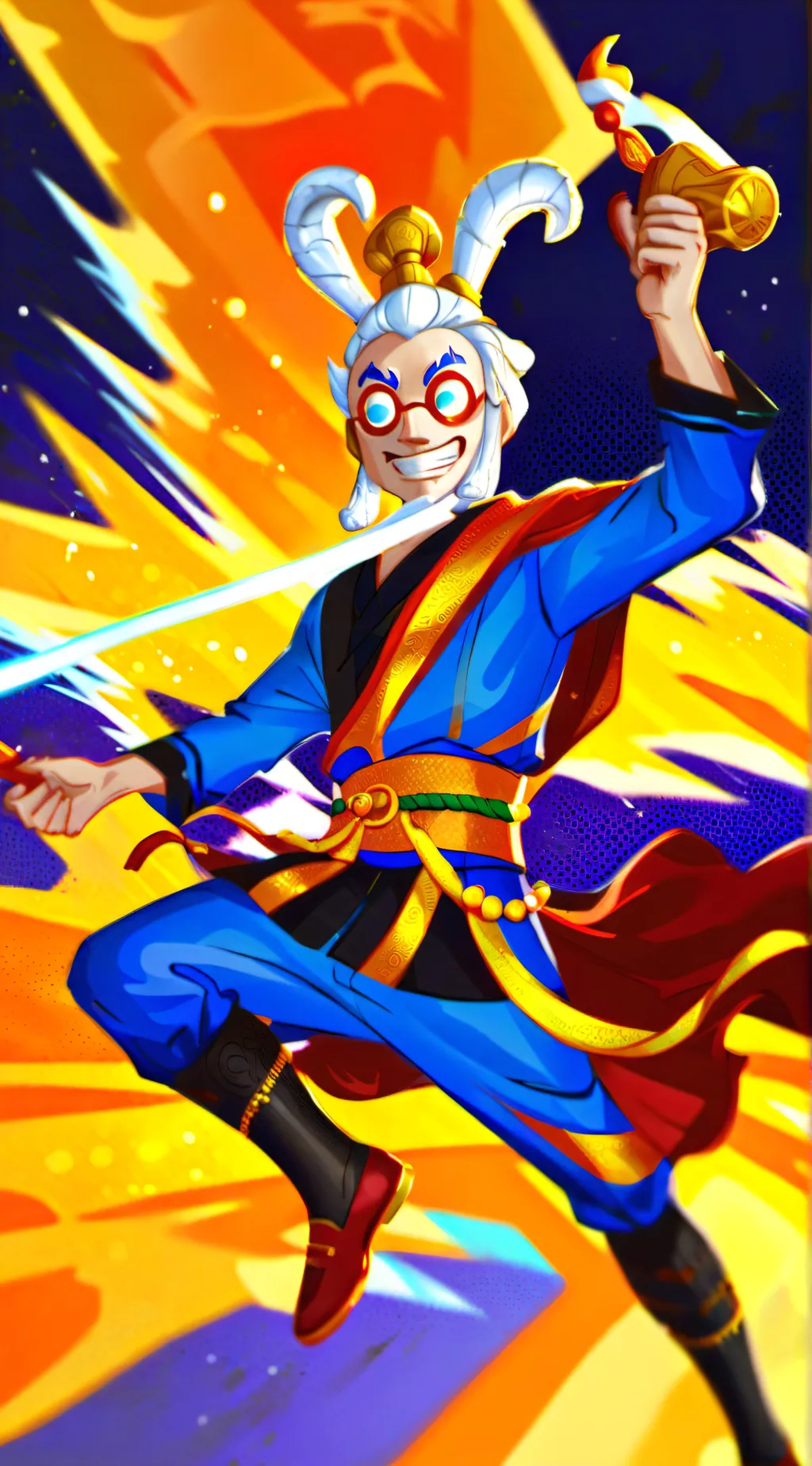 ai character: Sun vs moon background