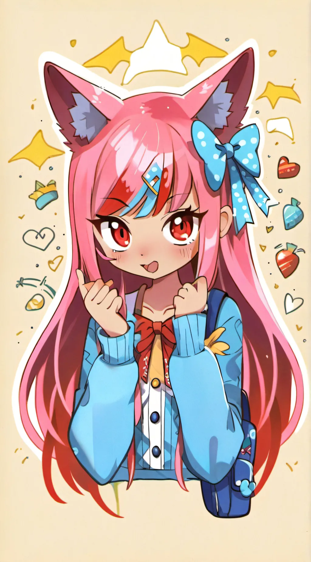 ai character: Violet background