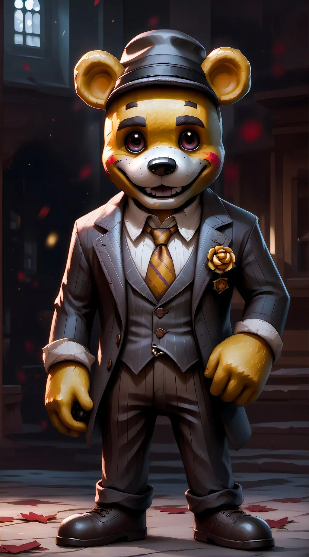 ai character: The golden past background