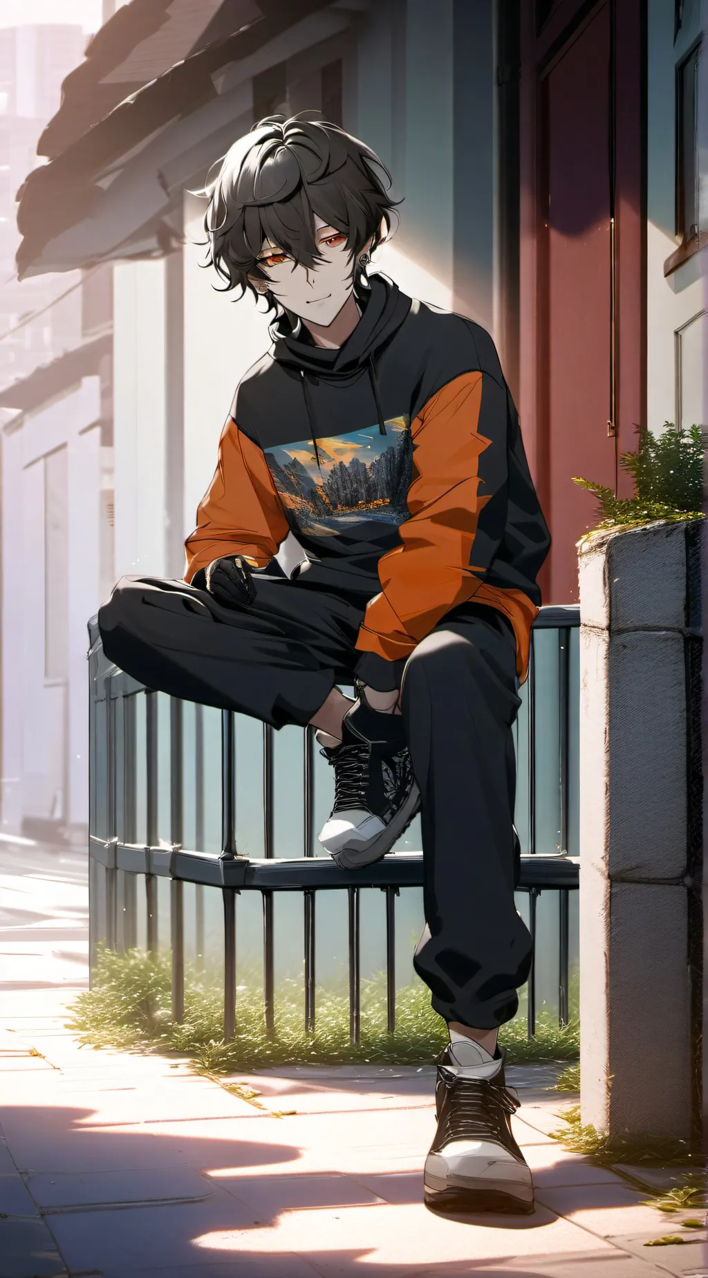 ai character: (> Ash <) background