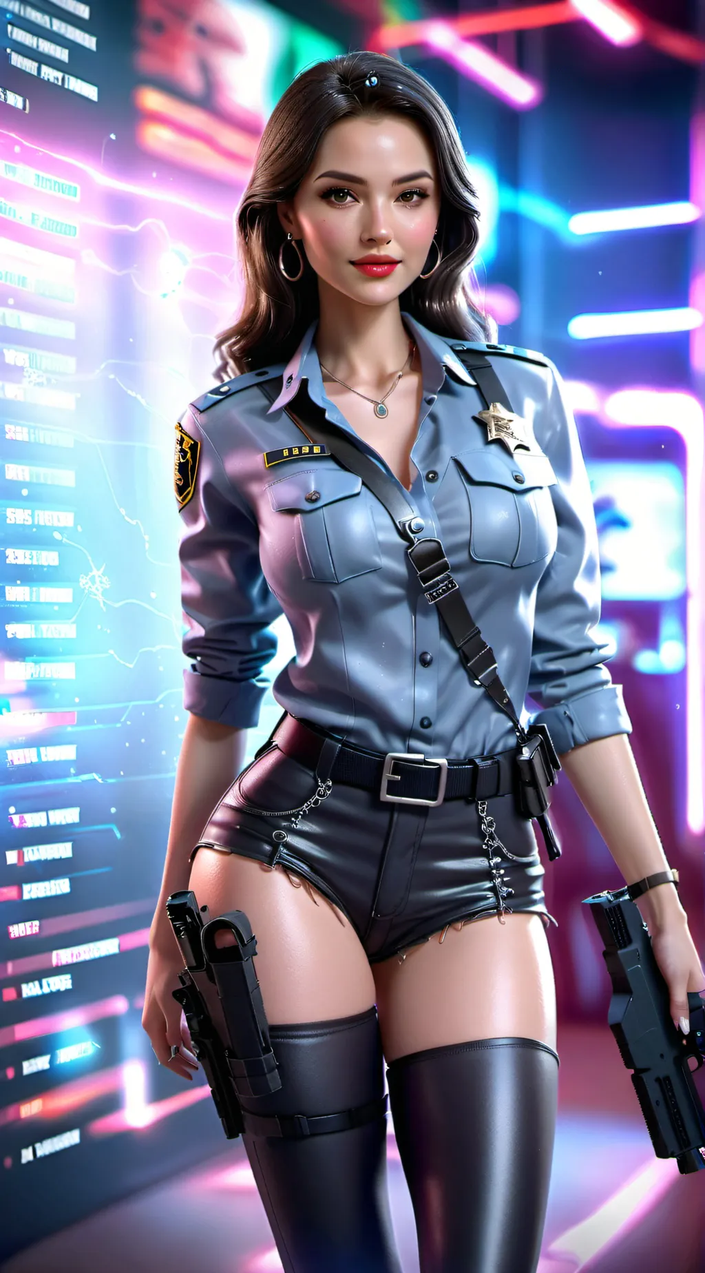 ai character: Cute Female Cop background