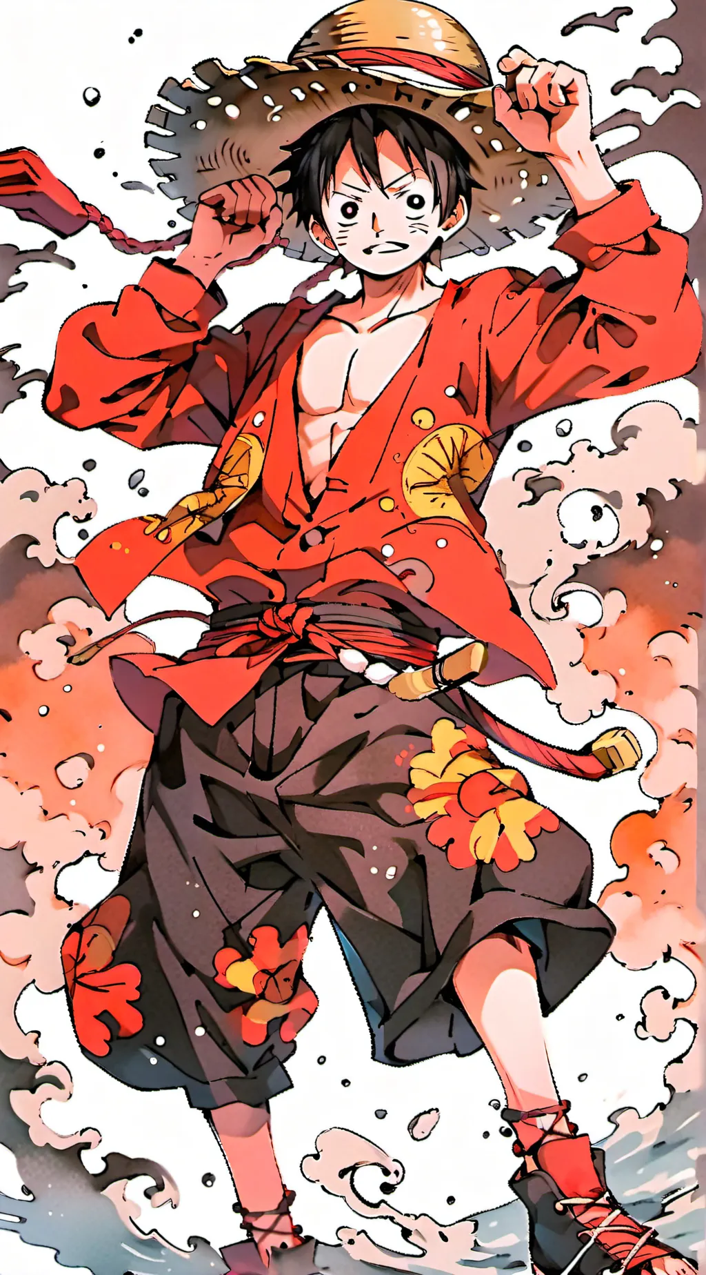 ai character: luffy  background