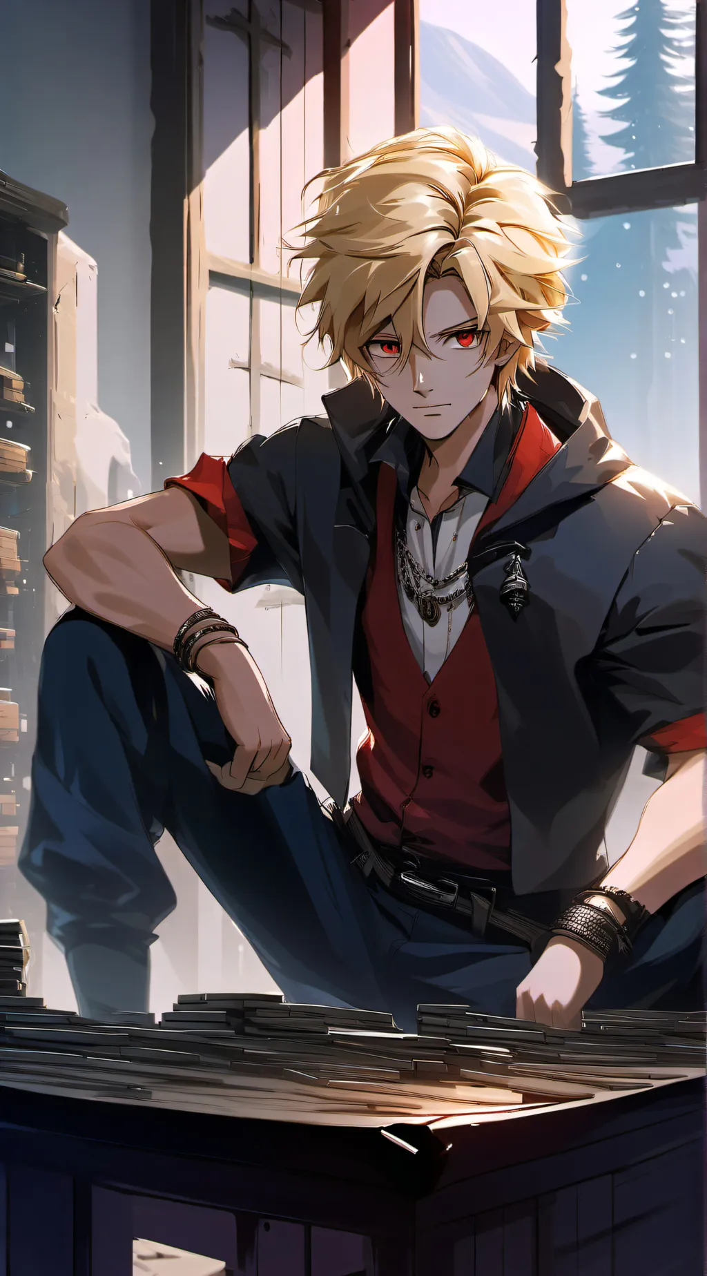 ai character: Bakugo Katsuki  background