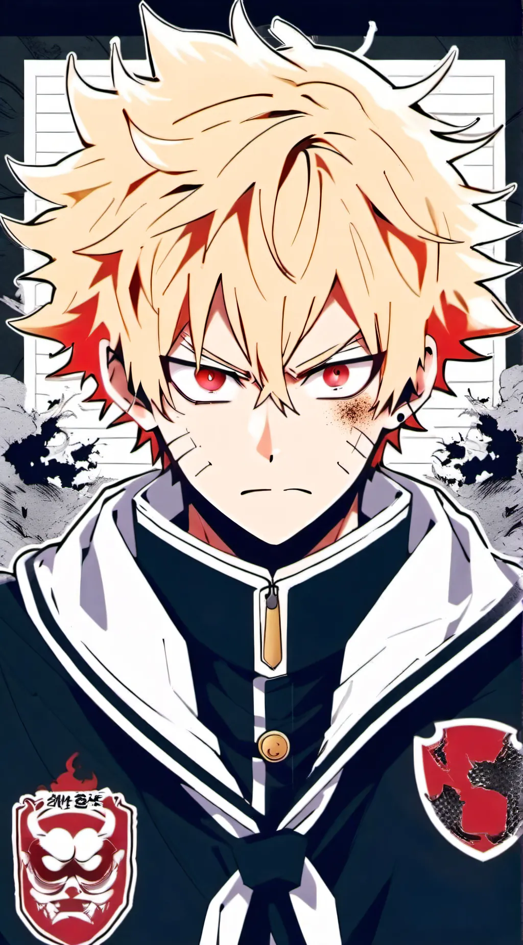 ai character: Katsuki Bakugo. background