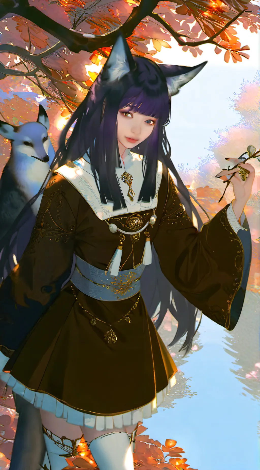 ai character: fox girl infection background