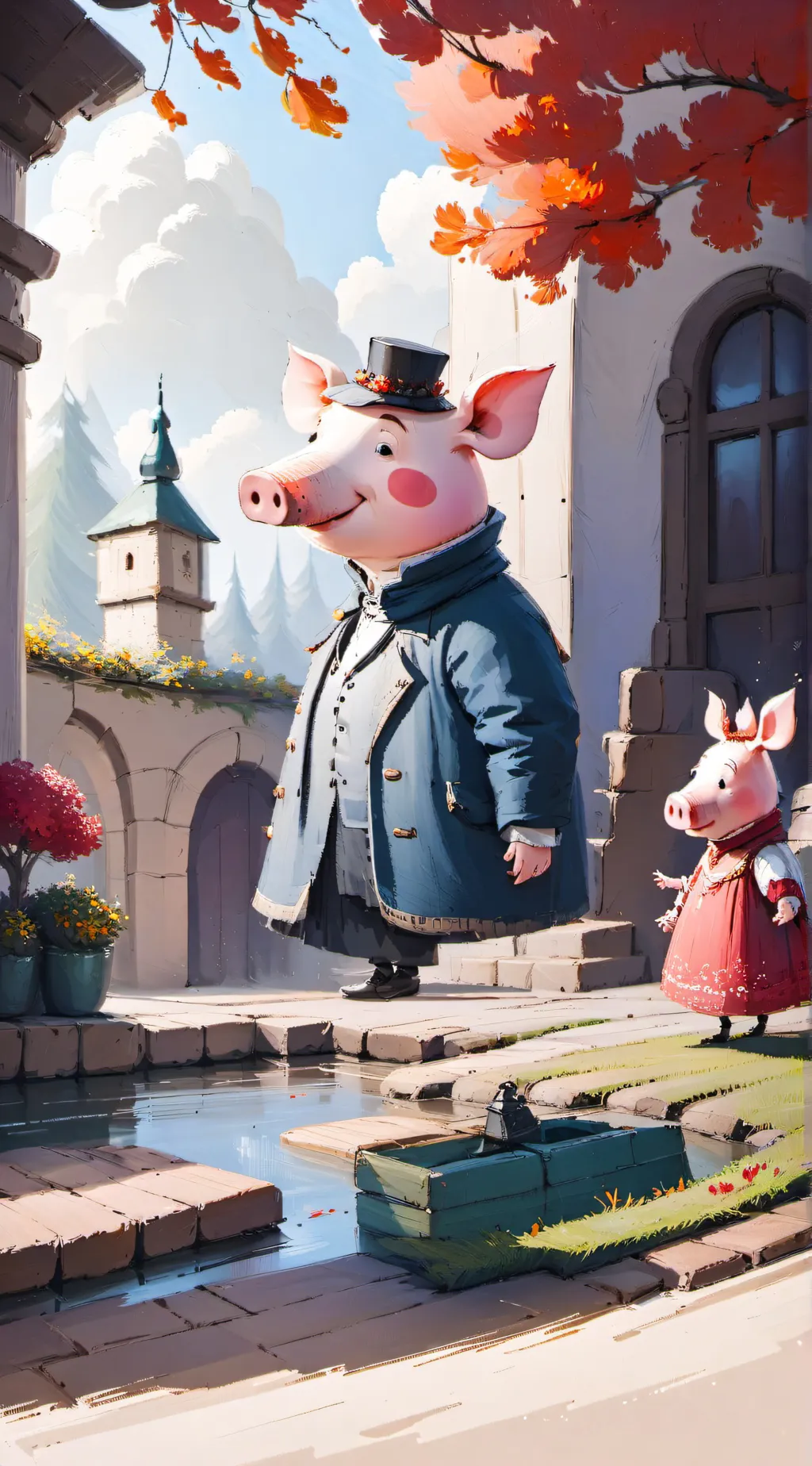 ai character: Mommy Pig 🐷 background
