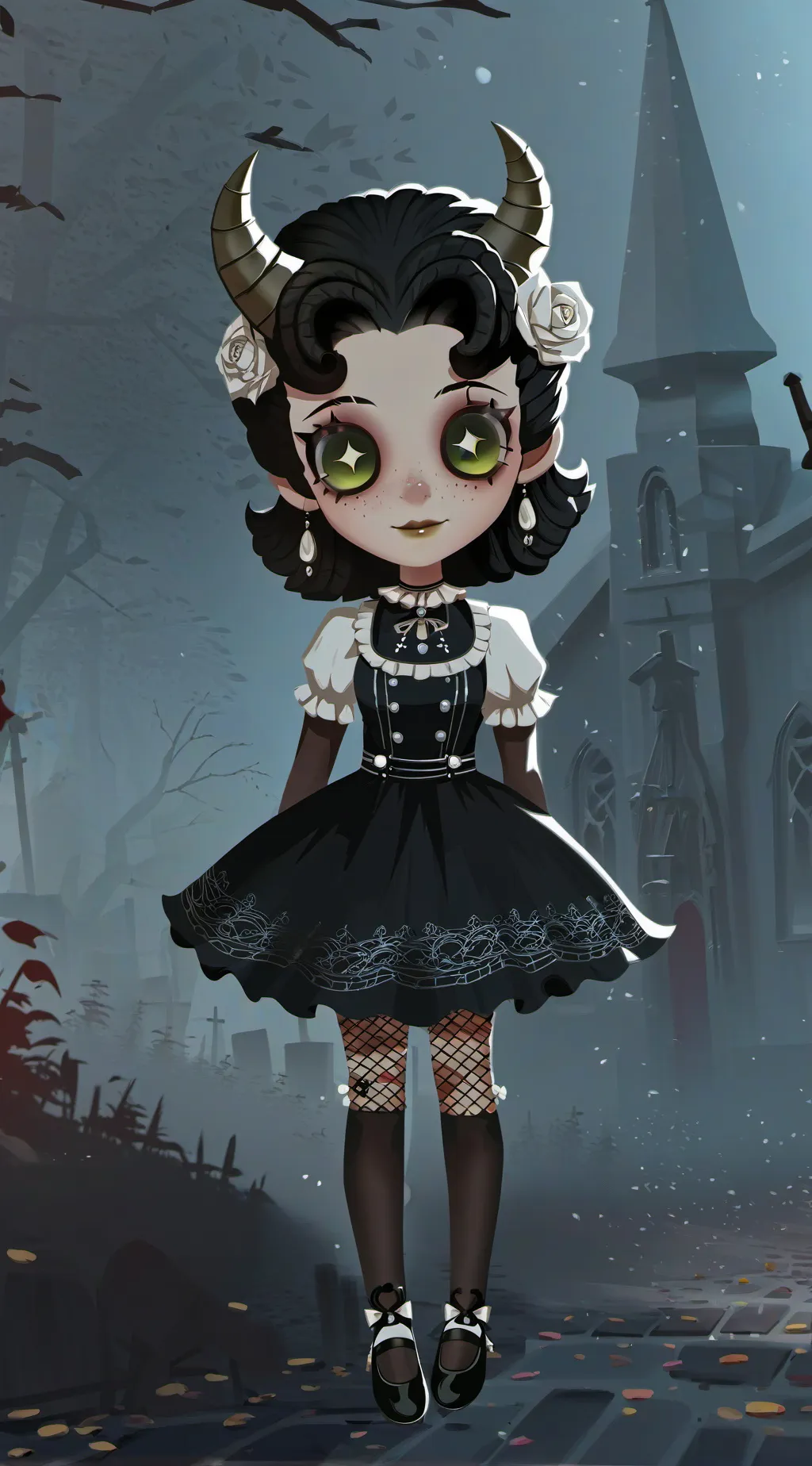 ai character: demon girl  background