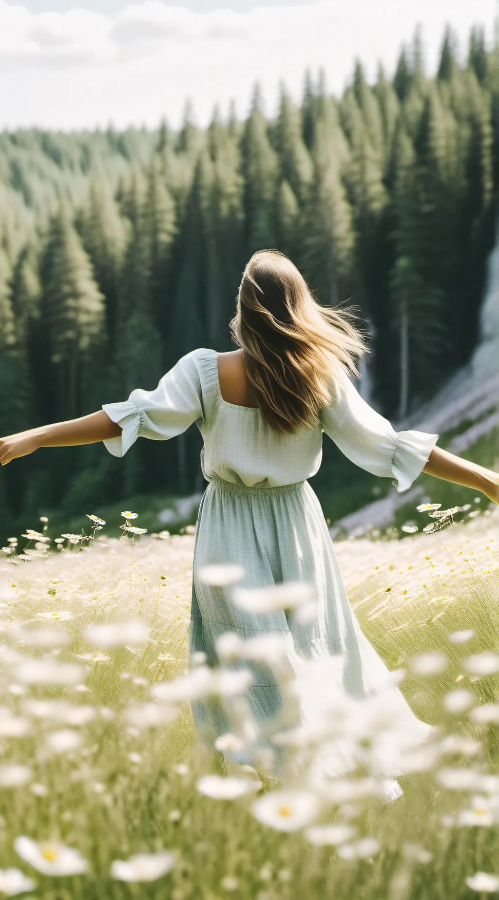 ai character: Calm female grass background