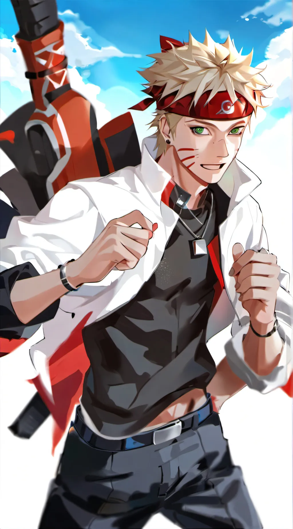 ai character: Everyone in Naruto background