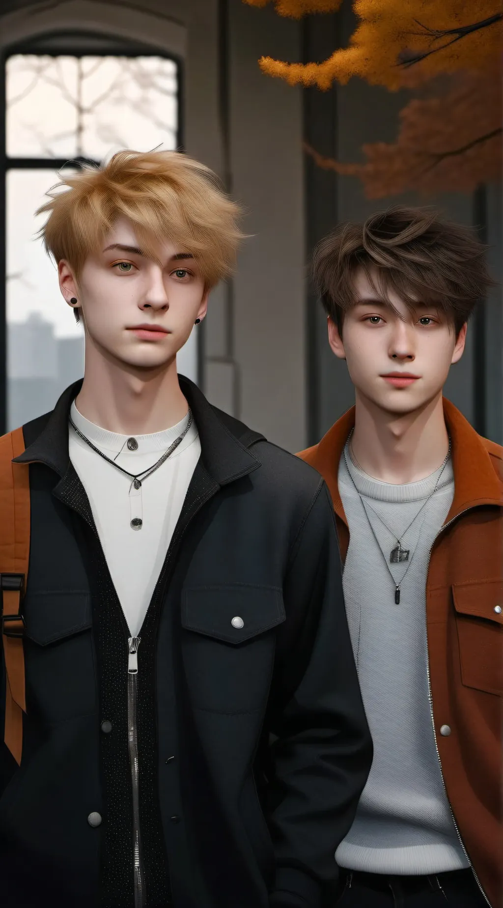 ai character: Sam and Colby  background